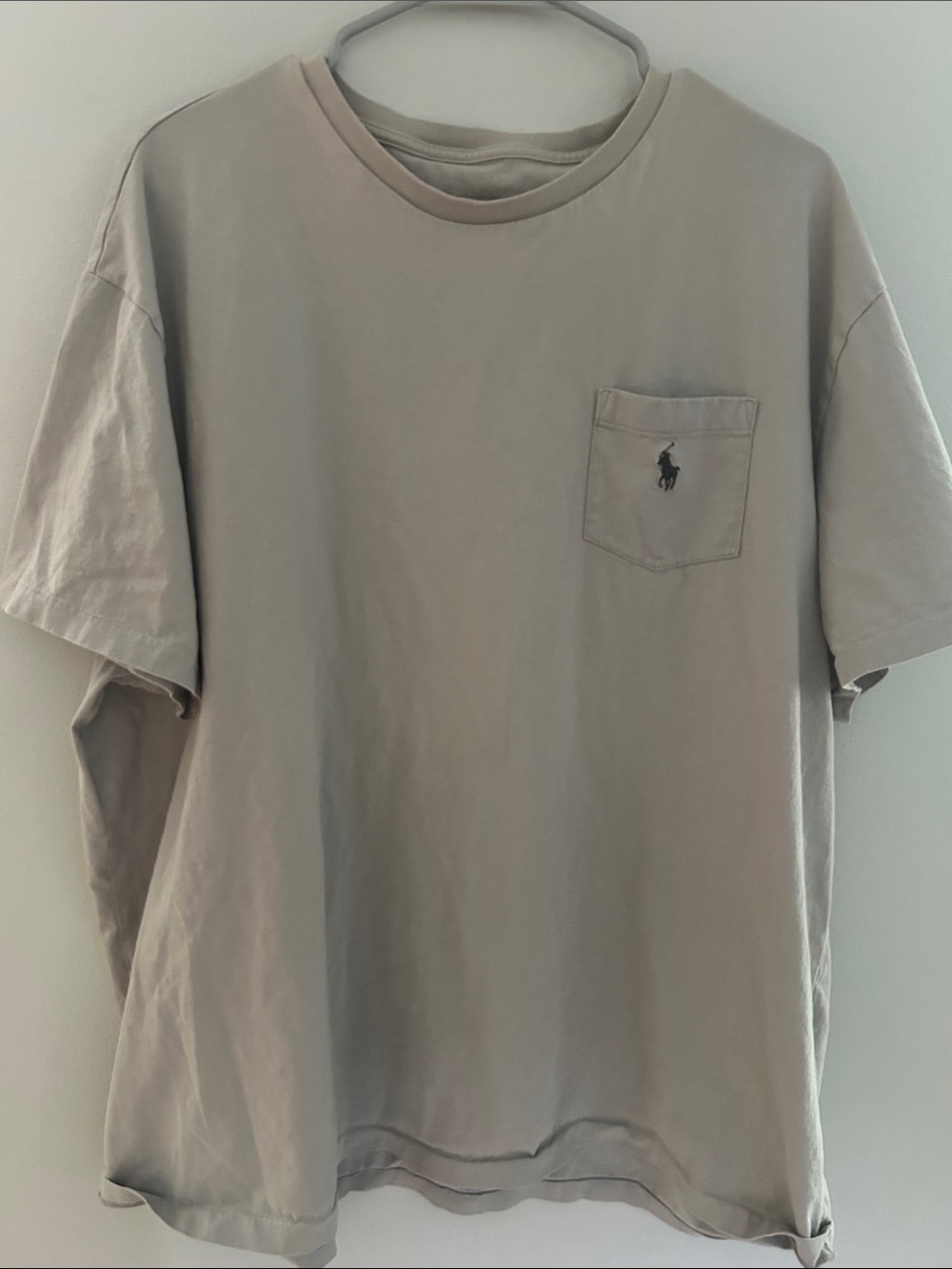 Ralph Lauren Short Sleeve Pocket Tee in Taupe Gray